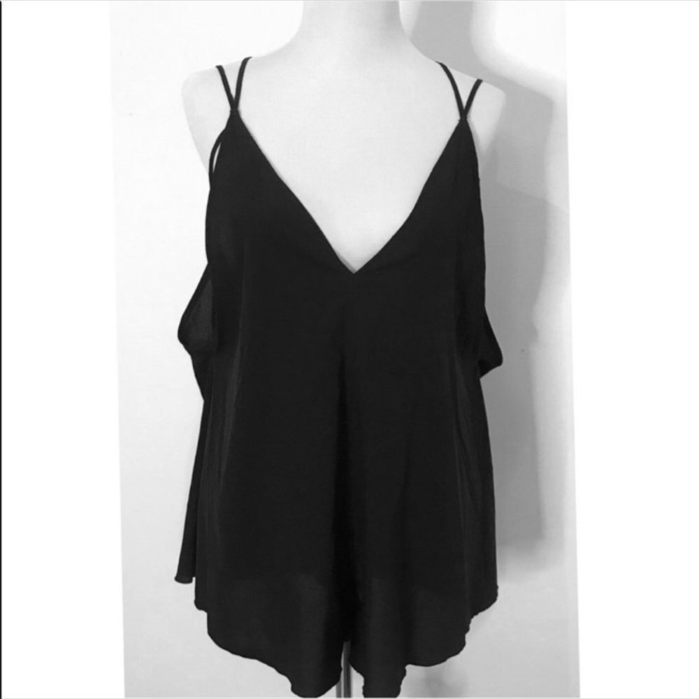 Black Open Back Free People Romper